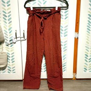 Cropped Linen-Style Pants